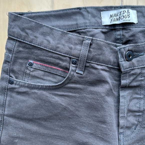 Naked & Famous Super Guy Blackened Steel Duck Canvas Selvedge - Picture 3 of 4